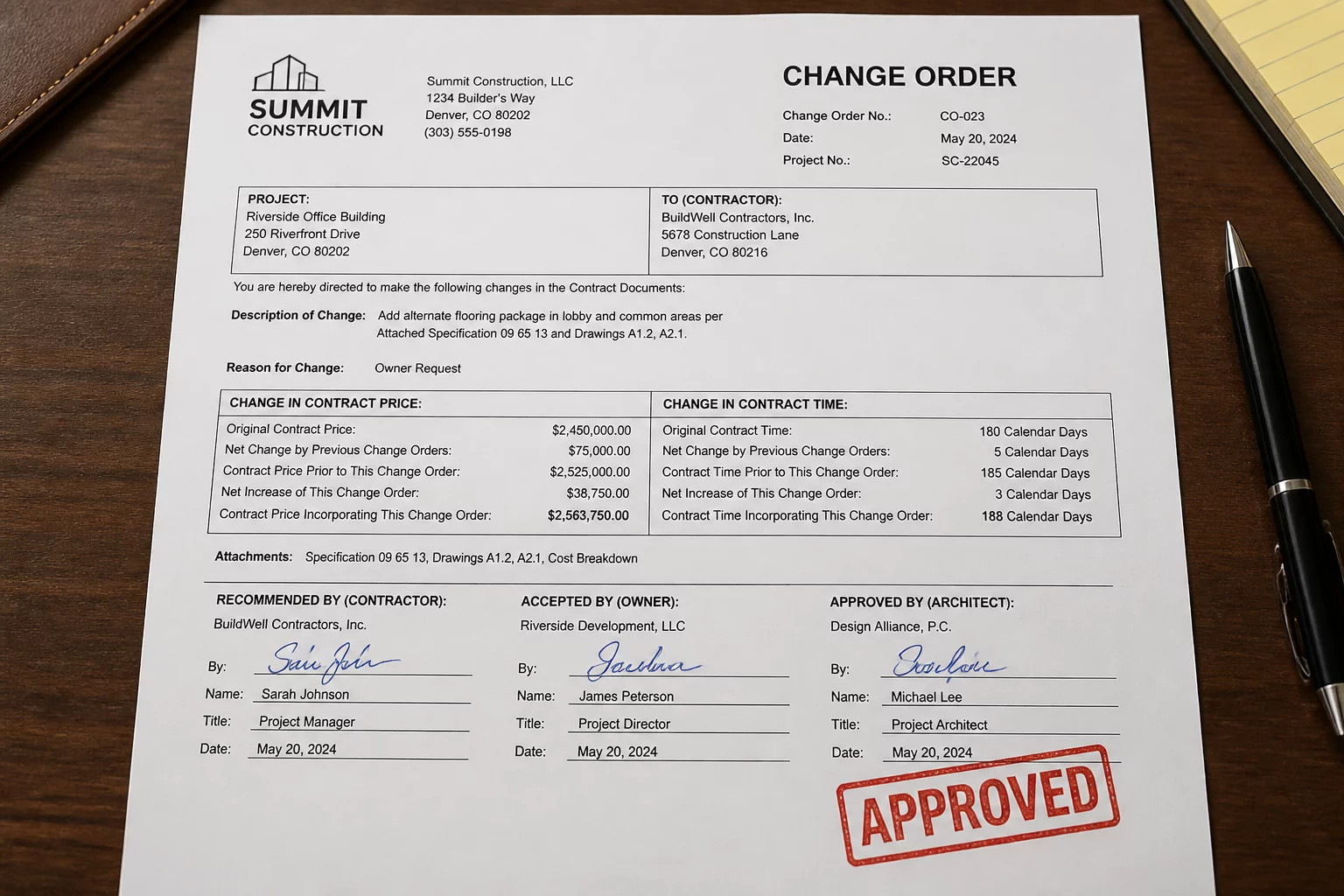 Change Order Documentation